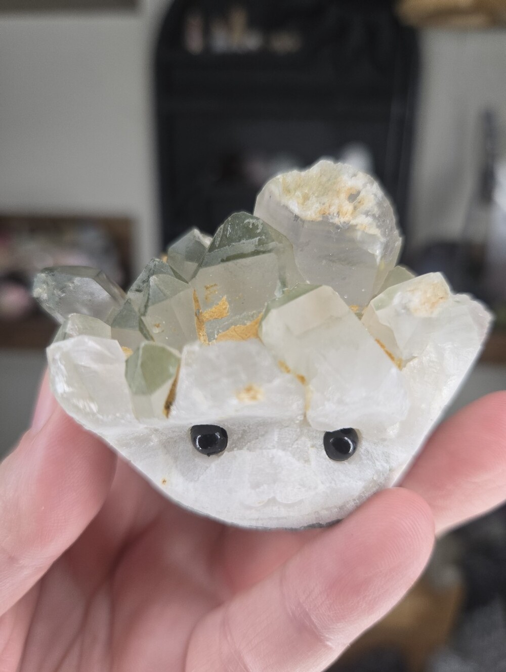 Green Phantom Garden Quartz Cluster Crystal Hedgie Buddy